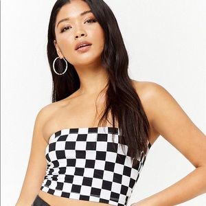 F21 Checkerboard Crop Top